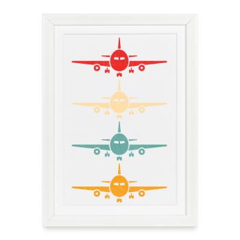 Aviation Avion Volant Compagnie aérienne Pilote d’époque - Affiche encadrée (27 × 37 cm) - blanc - Devant
