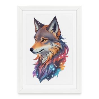 Wolf - Framed poster (27 × 37 cm) - white - Front