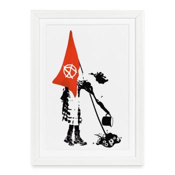 Drapeau Drapeau Anarchie - Rébellion Punk - Affiche encadrée (27 × 37 cm) - blanc - Devant