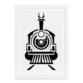 Graphiques de locomotives à vapeur - Affiche encadrée (27 × 37 cm) - blanc - Devant