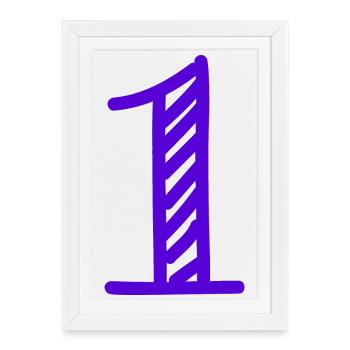 1. 1 AN. 1er ANNIVERSAIRE. ANNIVERSAIRE 1 AN - Affiche encadrée (27 × 37 cm) - blanc - Devant