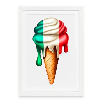 Italy Ice Cream Cone - Framed poster (27 × 37 cm) - white - Front