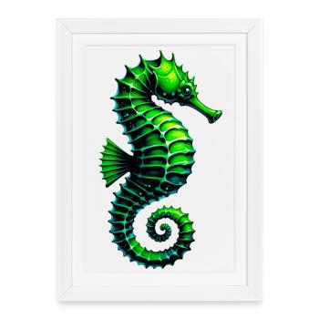 Hippocampe - Affiche encadrée (27 × 37 cm) - blanc - Devant