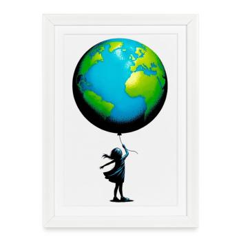 Planet Earth - Framed poster (27 × 37 cm) - white - Front