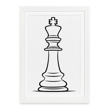 Chess Pieces Drawing - Framed poster (27 × 37 cm) - white - Front