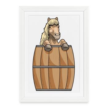 Baril de cheval - Affiche encadrée (27 × 37 cm) - blanc - Devant