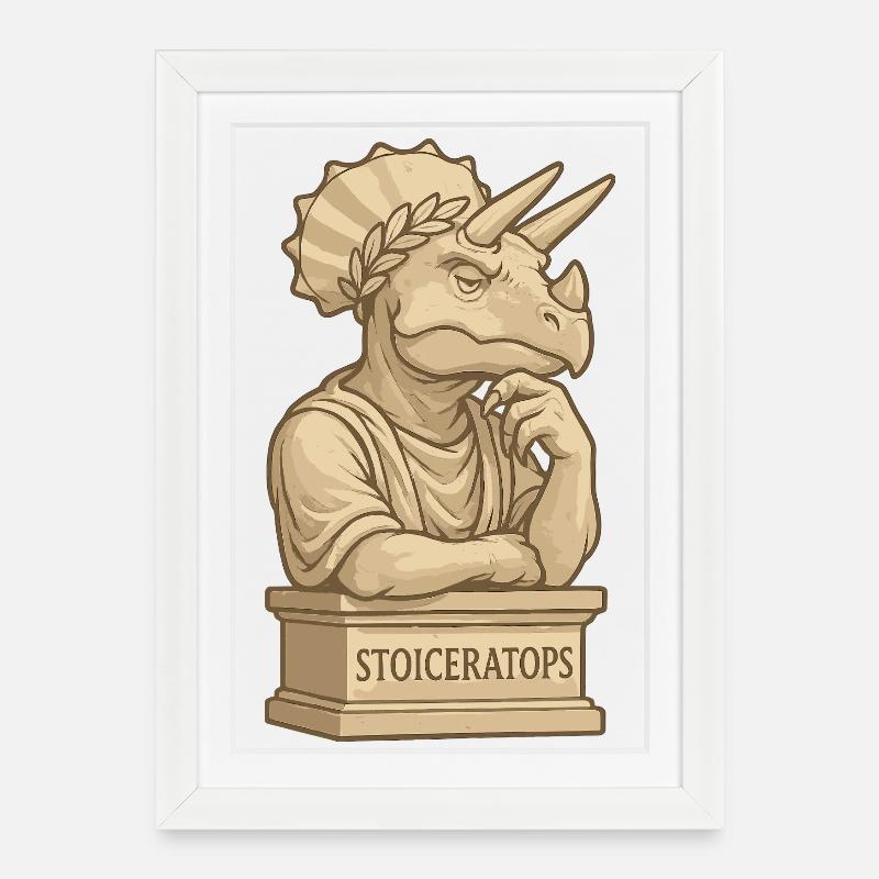 Stoiceratops - Affiche encadrée (27 × 37 cm) - blanc