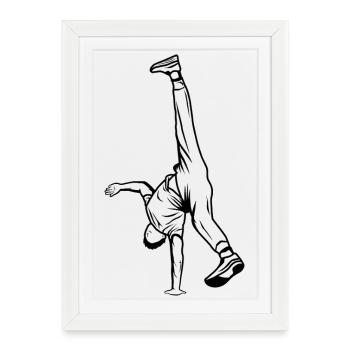 B Boy Croquis - Affiche encadrée (27 × 37 cm) - blanc - Devant