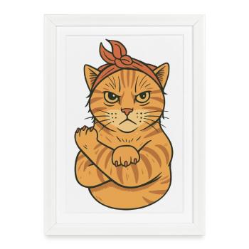 Alimentation Cat - Affiche encadrée (27 × 37 cm) - blanc - Devant