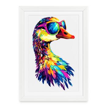 Oie mignon oie poussins Oie poussin canard petites oies - Affiche encadrée (27 × 37 cm) - blanc - Devant