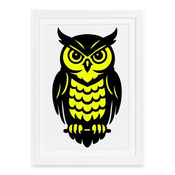 Pop Art Owls Design - Framed poster (27 × 37 cm) - white - Front