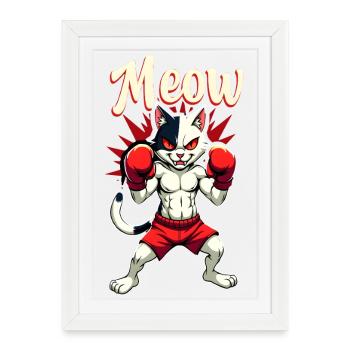 Drôle Muay Thai Boxe Muay Thai - Affiche encadrée (27 × 37 cm) - blanc - Devant