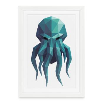 C'thulhu - Cool Lovecraft Logo - Affiche encadrée (27 × 37 cm) - blanc - Devant