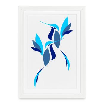 Blue Bird - Framed poster (27 × 37 cm) - white - Front