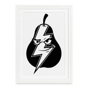 Lightning bulb, pun, flash of inspiration, smartass - Framed poster (27 × 37 cm) - white - Front