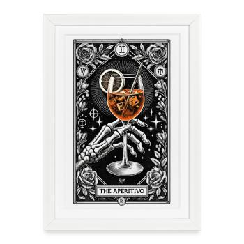 L’apéritif (Spritz) – Carte de tarot mystique - Affiche encadrée (27 × 37 cm) - blanc - Devant