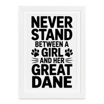 Dogue Allemand disant drôle Cadeau Dogue Allemand - Affiche encadrée (27 × 37 cm) - blanc - Devant