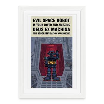 The Evil Space Robot Invades Earth - Framed poster (27 × 37 cm) - white - Front