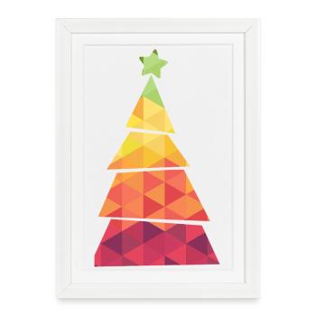 Sapin de Noël - Weihnachtsbaum - Weihnachten - Affiche encadrée (27 × 37 cm) - blanc - Devant