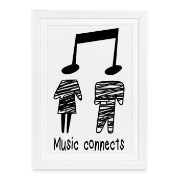 Musicien Professeur de musique Récitant une partition cadeau - Affiche encadrée (27 × 37 cm) - blanc - Devant