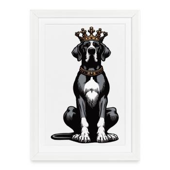 Grand Dogue Propriétaire de Dogue Grand Dane Fan de Grand Dogue - Affiche encadrée (27 × 37 cm) - blanc - Devant