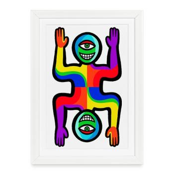 Figure de l’Arc-en-ciel à Deux Visages - Affiche encadrée (27 × 37 cm) - blanc - Devant