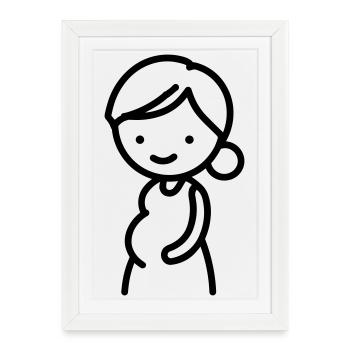 femme enceinte - Affiche encadrée (27 × 37 cm) - blanc - Devant