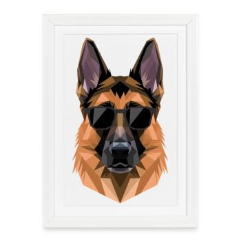 Les chiens bergers allemands adorent les chiens bergers allemands - Affiche encadrée (27 × 37 cm) - blanc - Devant