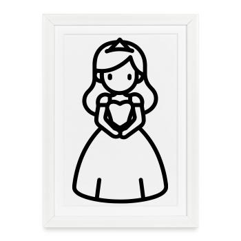princesse - Affiche encadrée (27 × 37 cm) - blanc - Devant