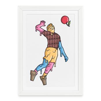 Volleyball Spieler Eiscreme Kinder Volleyballer - Framed poster (27 × 37 cm) - white - Front