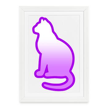 Cat - Framed poster (27 × 37 cm) - white - Front