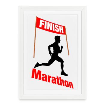 Marathon Finish Runner – Victory - Framed poster (27 × 37 cm) - white - Front