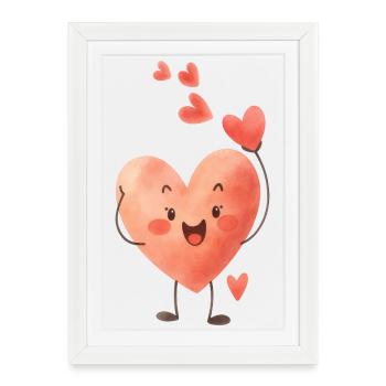 Heart makes hearts fly - Framed poster (27 × 37 cm) - white - Front