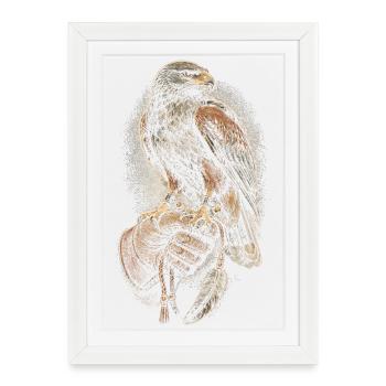 Fauconniers de fauconnerie - Affiche encadrée (27 × 37 cm) - blanc - Devant