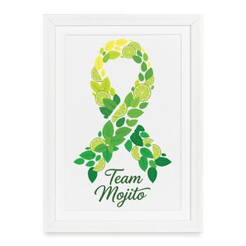 Équipe de enterrement de vie de jeune fille Mojito Barman de cocktails - Affiche encadrée (27 × 37 cm) - blanc - Devant