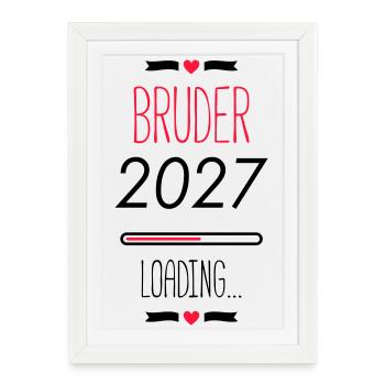 Le cœur du frère en lettres avec le cœur - Affiche encadrée (27 × 37 cm) - blanc - Devant