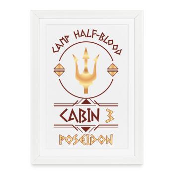 Cabin #3 in Camp Half Blood, Child of Poseidon - Framed poster (27 × 37 cm) - white - Front