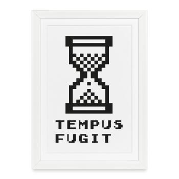 Tempus fugit - Affiche encadrée (27 × 37 cm) - blanc - Devant