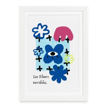 Les Fleurs terribles | maximalist retro flower fun - Framed poster (27 × 37 cm) - white - Front