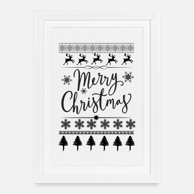 Joyeux Noël Scripté - Affiche encadrée (27 × 37 cm) - blanc