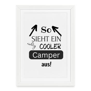 So sieht ein cooler Camper aus - Gerahmtes Poster (27 × 37 cm) - Weiß - Vorne
