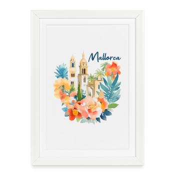 Majorque - Affiche encadrée (27 × 37 cm) - blanc - Devant