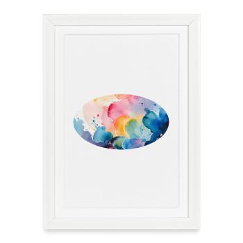 Watercolor Paint Explosion on Canvas - Framed poster (27 × 37 cm) - white - Front