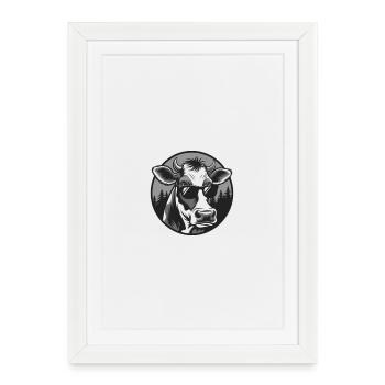 Cow Really Cool - Framed poster (27 × 37 cm) - white - Front