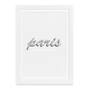 Paris Champ de Mars Vintage Script - Affiche encadrée (27 × 37 cm) - blanc - Devant