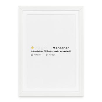 People Review - Sorry, No Off Button! - Framed poster (27 × 37 cm) - white - Front