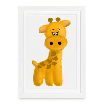 Girafe - Affiche encadrée (27 × 37 cm) - blanc - Devant
