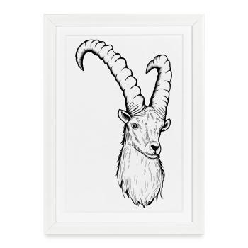 Signe du zodiaque Capricorne - Affiche encadrée (27 × 37 cm) - blanc - Devant