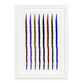 coloured frayed strokes dark - Framed poster (27 × 37 cm) - white - Front