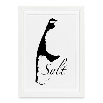 Police Sylt noire - Affiche encadrée (27 × 37 cm) - blanc - Devant